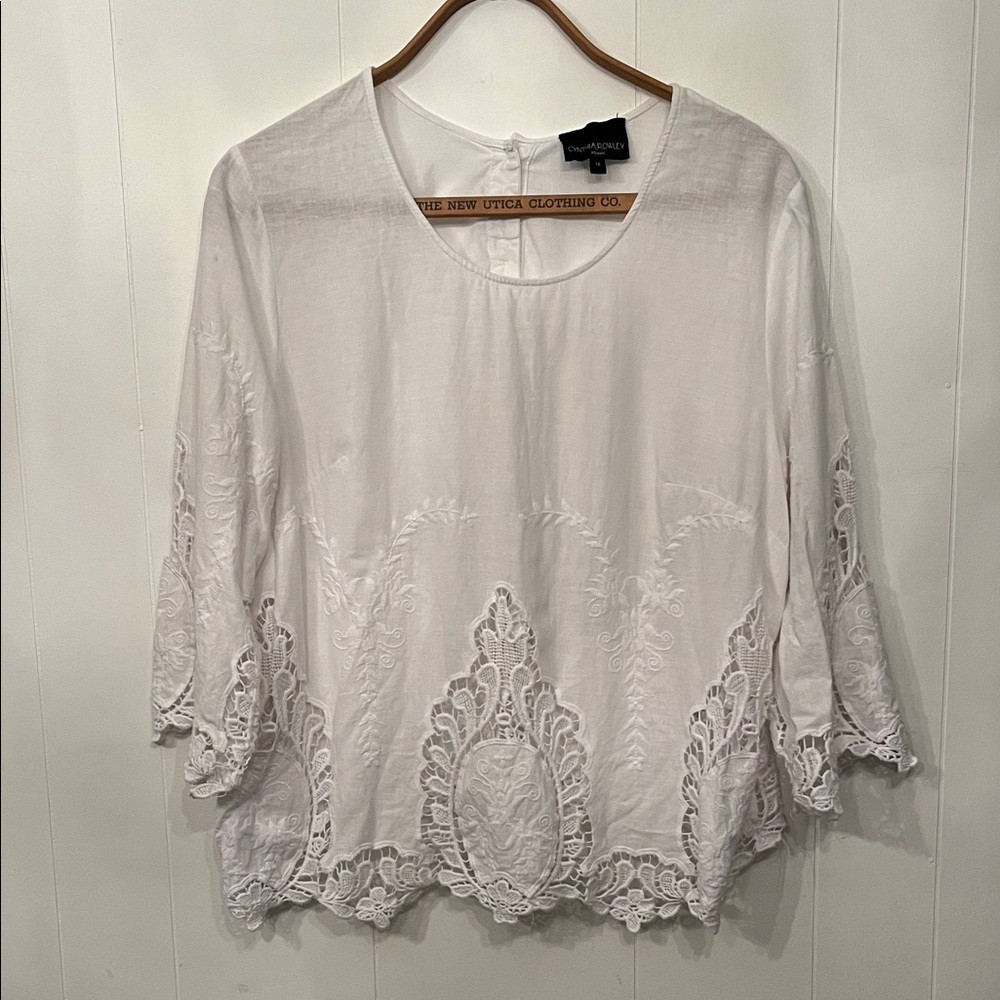 Cynthia Rowley White Embroidered Top
